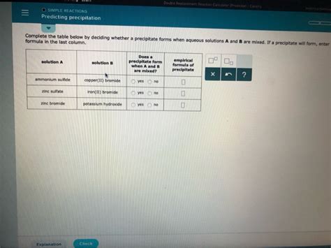 Solved Double Replacement Reaction Calculator (Pred cton | Chegg.com