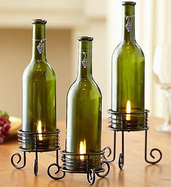 Wine Bottle Tea Light Holder from 1-800-FLOWERS.COM-97055 | Lighted wine bottles, Wine bottle ...