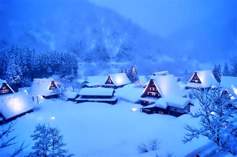 Download Tree Village House Snow Earth Photography Winter HD Wallpaper