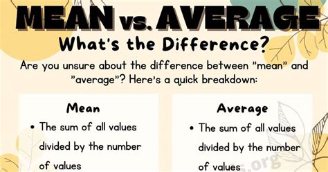 Mean vs. Average: Understanding the Key Differences for Accurate Data Analysis - Confused Words