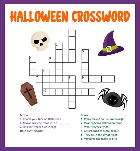 15 Best Free Printable Halloween Crossword Puzzle | Halloween crossword puzzles, Crossword ...