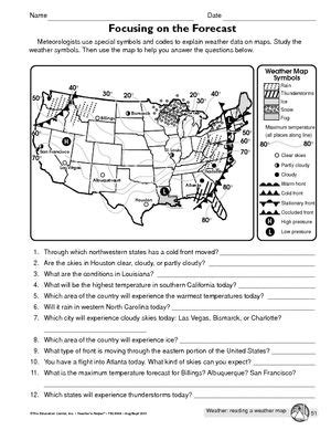 Weather Map Symbols Worksheet