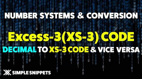 Excess-3 Code | XS-3 Code | Decimal to Excess3 conversion & Excess3 to Decimal conversion - YouTube