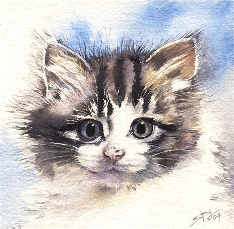 Kitten Lily Painting by Sandra Phryce-Jones