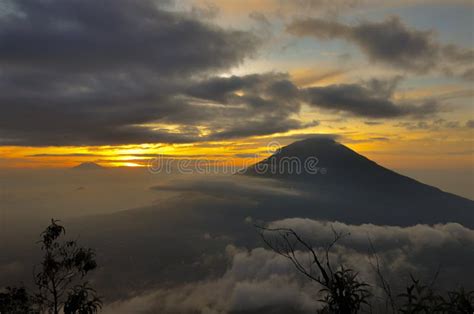 Gunung Sumbing And Sindoro Volcanoes On Java Stock Photo - Image of mount, clouds: 69445230