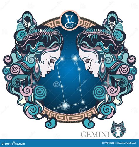 Gemini. Zodiac Sign Vector Illustration | CartoonDealer.com #77212658