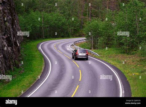 beautiful windy road at the norwegian mountains Stock Photo - Alamy