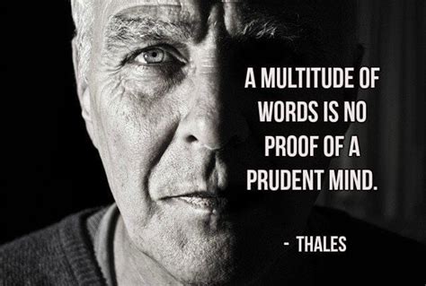 Thales quote - A multitude of words is no proof of a prudent...