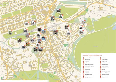 Edinburgh Attractions Map PDF - FREE Printable Tourist Map Edinburgh ...