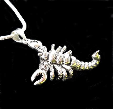 Solid 925 Sterling Silver 3D SCORPION Pendant Movable Stinger Pincers & Legs - Precious Metal ...