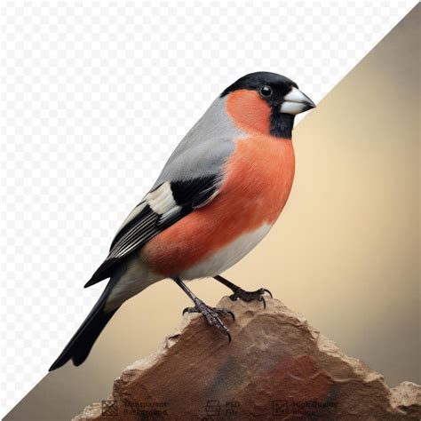 Premium PSD | Male eurasian bullfinch