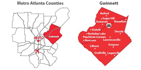 Gwinnett County Map With Cities - Sasha Costanza