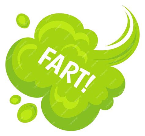 Premium Vector | Fart cloud Cartoon green bad smell trail