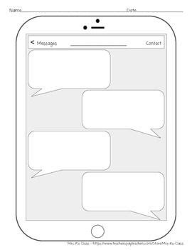 Blank Text Message Template in 2023 | Text messages, Teaching writing ...