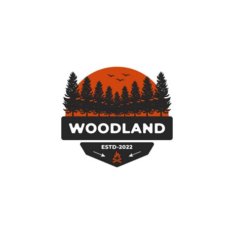 Woodland emblem logo vector illustration design template, badge of ...