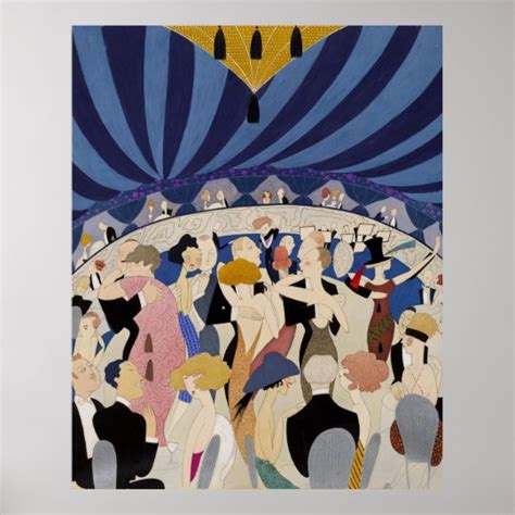 Jazz Age Art Deco Dancing couples dance hall art Poster | Zazzle.com