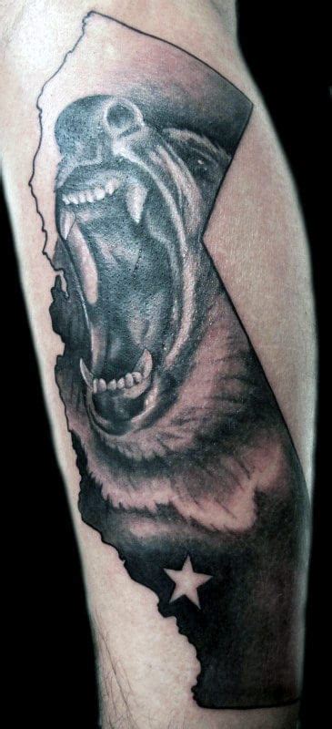 80 California Bear Tattoo Designs For Men - Grizzly Ink Ideas