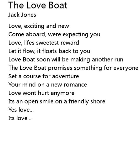 The Love Boat Lyrics - Follow Lyrics