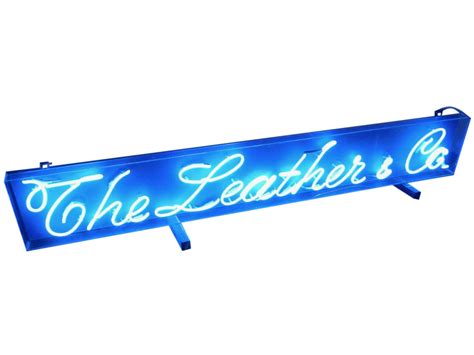 Vintage neon light sign, The Leather & Co. | Grand Vintage