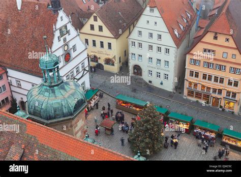 Overview of Christmas Market, Rothenburg ob der Tauber, Germany Stock Photo - Alamy