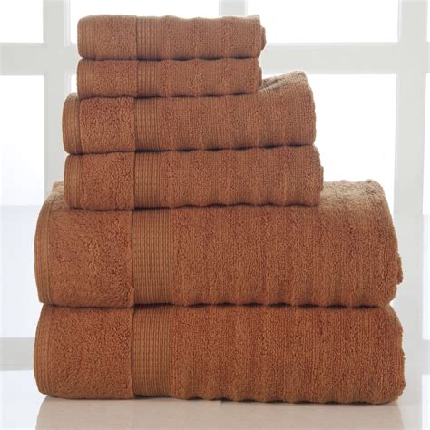 Addy Home Soft Quick Dry 6 PC Ribbed Bath Towel Set, Rust (2 Bath, 2 Hand, 2 Wash) - Walmart.com ...