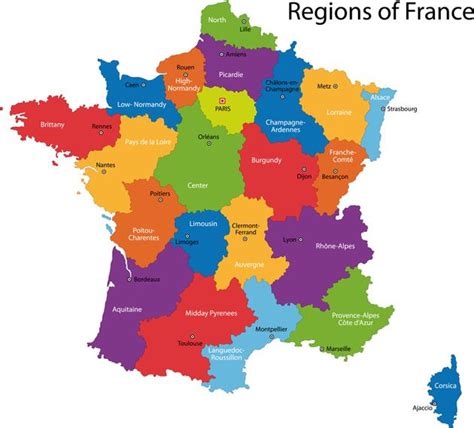 Regional Map of France | France map, France, Singapore map