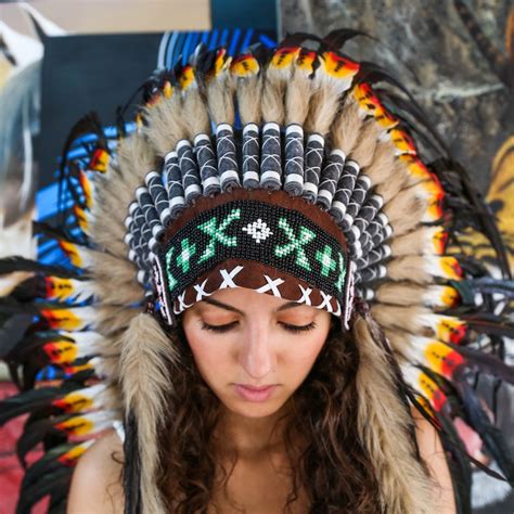 Indian Headdress Replica 135cm Chief Headdress W Real Black - Etsy Australia