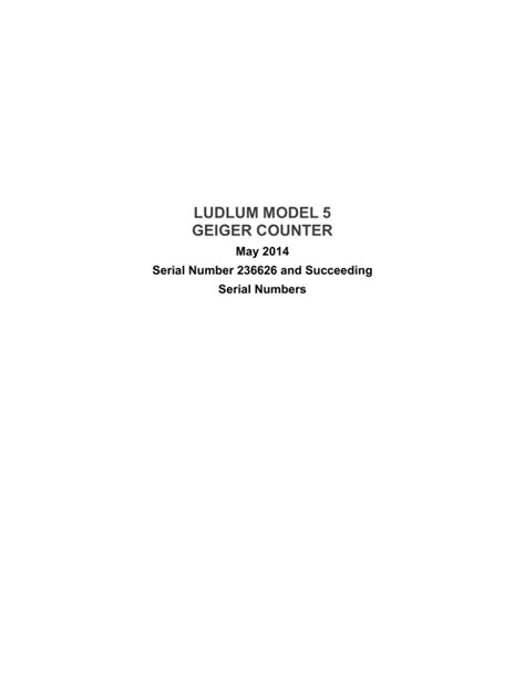 ludlum model 5 geiger counter