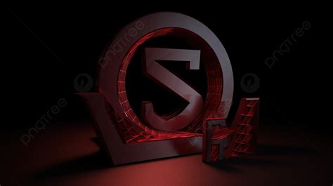 Red Letter Logo For Video Game Background, 3d Render Dark Red Sigma ...