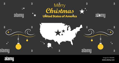 Merry Christmas illustration theme with map of USA Stock Vector Image ...