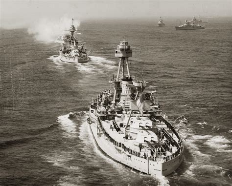 Fleet review off New York, 31 May 1934. Battleship closest to camera is USS New York (BB-34 ...