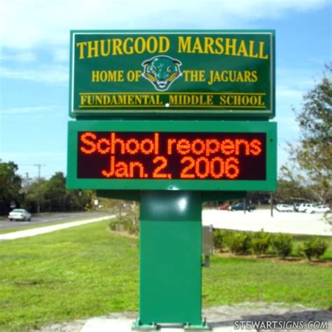 School Sign for Thurgood Marshall Fundamental Middle School FL