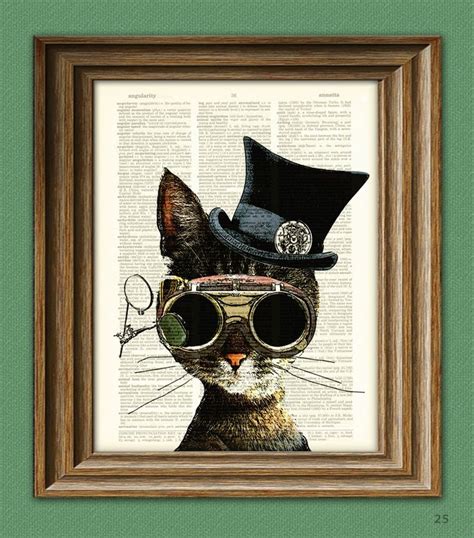 Steampunk Art Print Clockwork Kitty Cat Illustration | Etsy | Steampunk wall art, Art prints ...