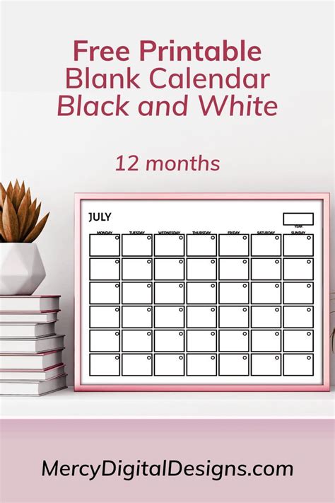 Free Printable Blank Calendar | Planner printables free, Printable ...