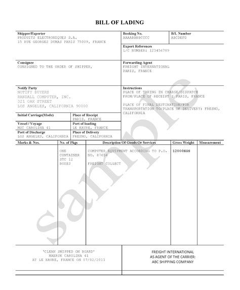 EXPORT DOCUMENTATION SOLUTIONS : SAMPLE DOCUMENTS