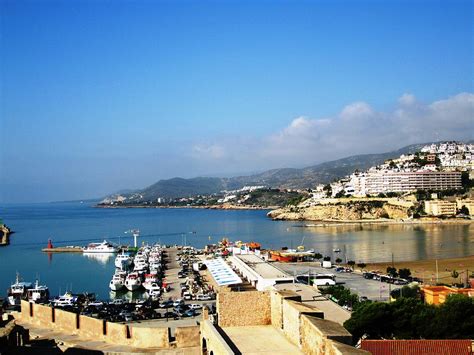 Peniscola Beach Marina Boats Sea View Waterfront At the Mediterranean in Spain Photograph by ...