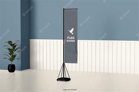 Premium PSD | Flag banner mockup