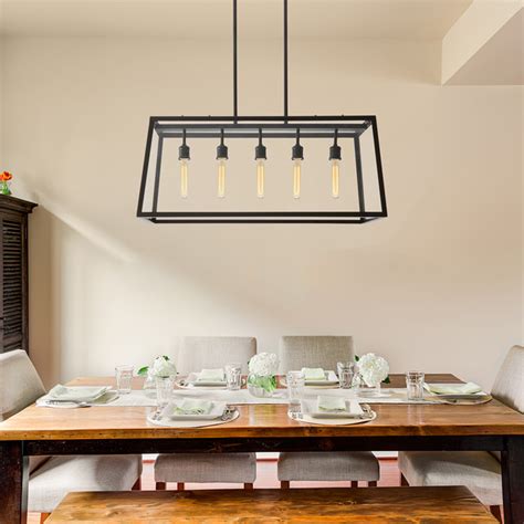 Oiled Bronze 5-Light Roebling Linear Frame Chandelier Industrial ...