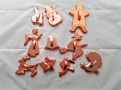 Vintage Copper Cookie Cutter Set of 10 from StarryShoppe on Etsy Studio