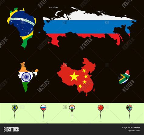 Brics Map Vector & Photo (Free Trial) | Bigstock