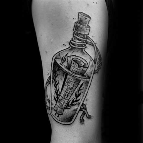 40 Message in a Bottle Tattoo Designs for Men | Bottle tattoo, Tattoos for guys, Tattoos