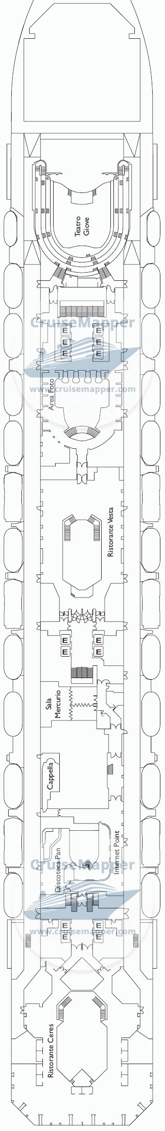 Costa Serena deck 4 plan | CruiseMapper