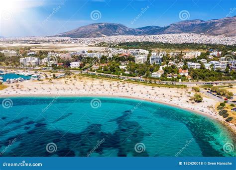 Aerial View of the Popular Beach of Gylafada, South District of Athens, Greece Editorial Stock ...