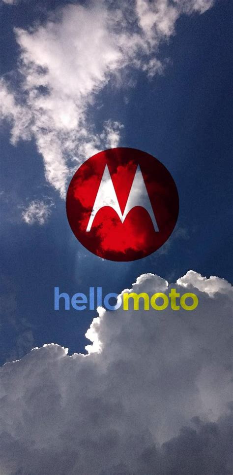 Download Motorola Red Logo In Sky Wallpaper | Wallpapers.com