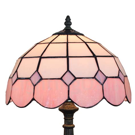 Diameter 30cm (12 inch) Handmade Rustic Retro Tiffany Table Lamp Mesh Pattern Shade Light Pink ...