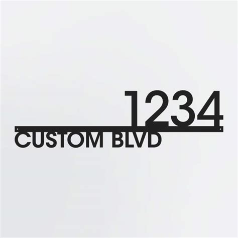 Custom House Number With Street Name, Modern Address Plaque ...