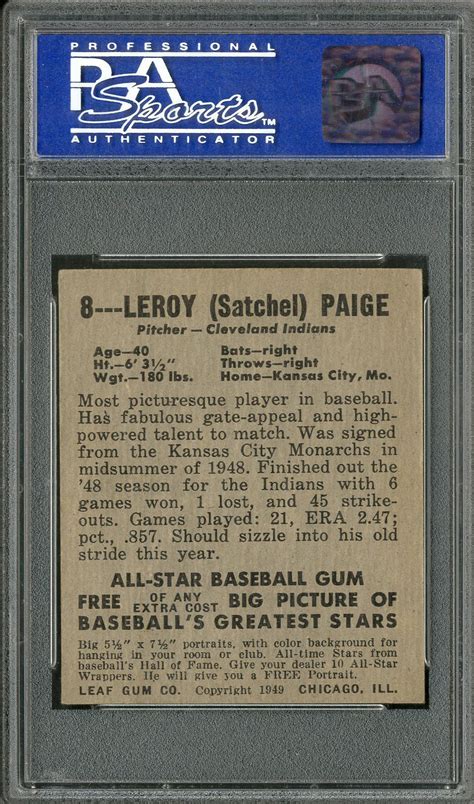 Satchel Paige baseball card sells for more than $66,000 | AL.com