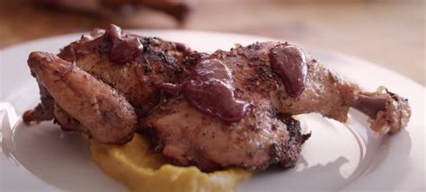 Grilled Cornish Game Hen with Maple Cranberry Gastrique - Kamado Joe