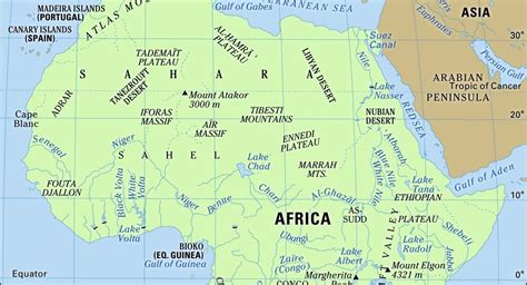 Africa Map Labeled Rivers