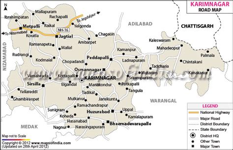 Karimnagar Road Map (Telangana)